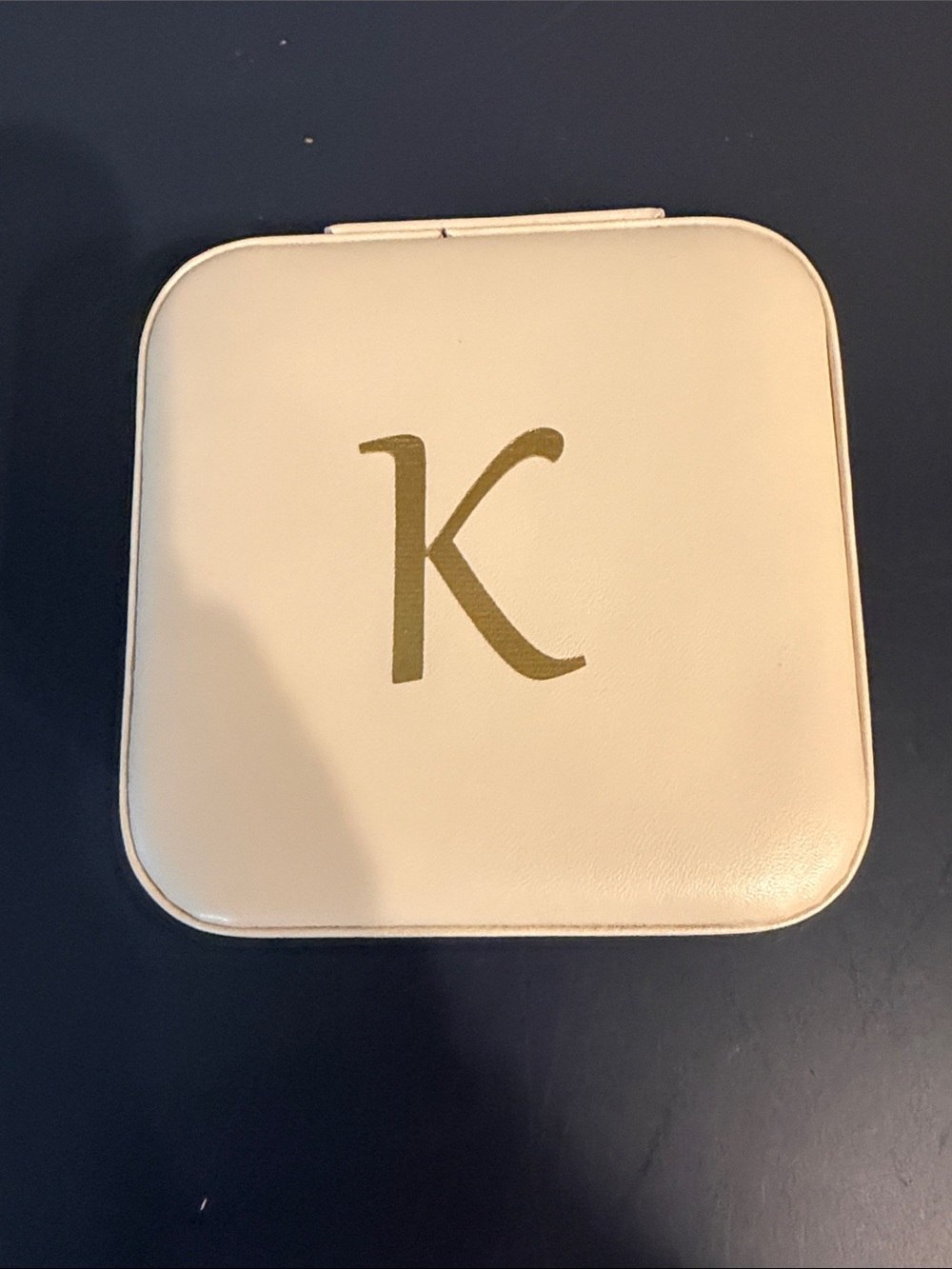 K Monogram Cream Jewelry Travel Case - Compact Travel Accessory